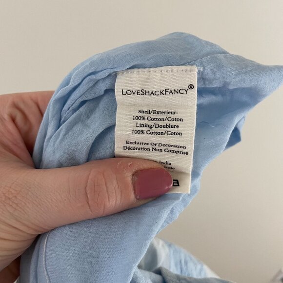 Loveshackfancy Monroe Faded Blue Stripe Side Tie Mini Skirt Size 8 - Picture 4 of 7